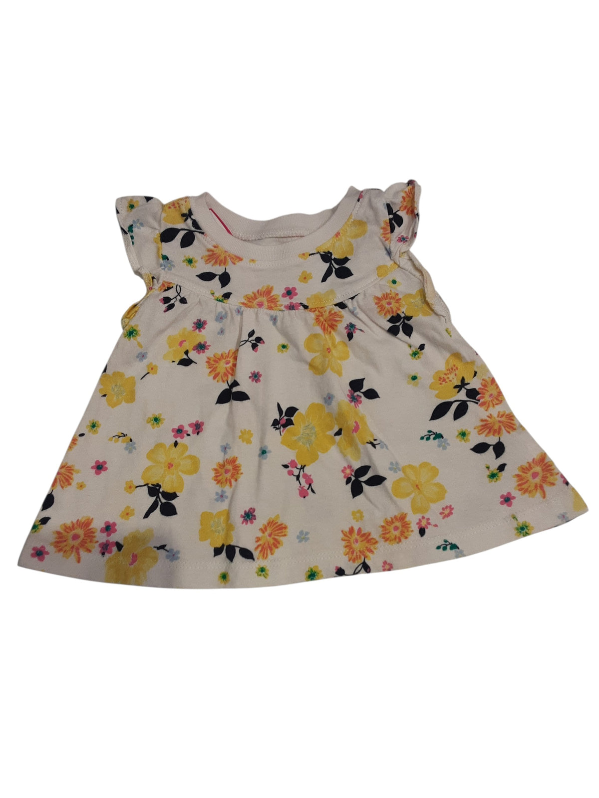 Yellow blooms dress size 0-3months
