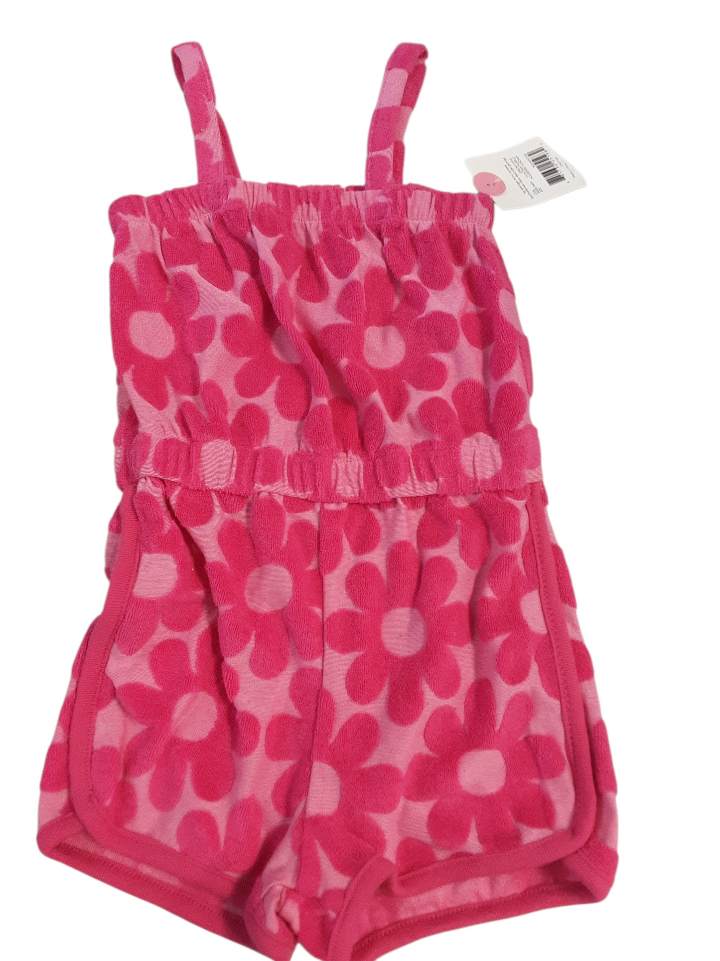 Pink flower Terry Romper size 2