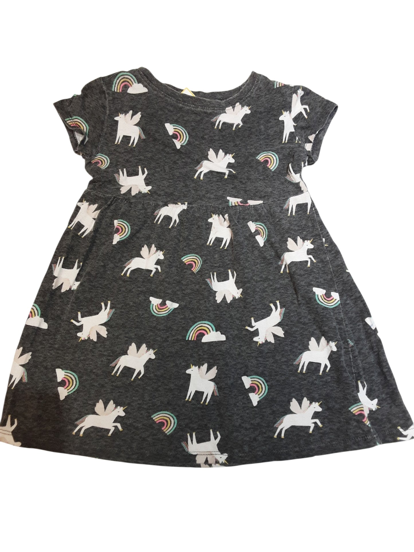 Grey Unicorns and Rainbows tshirt dress size 3