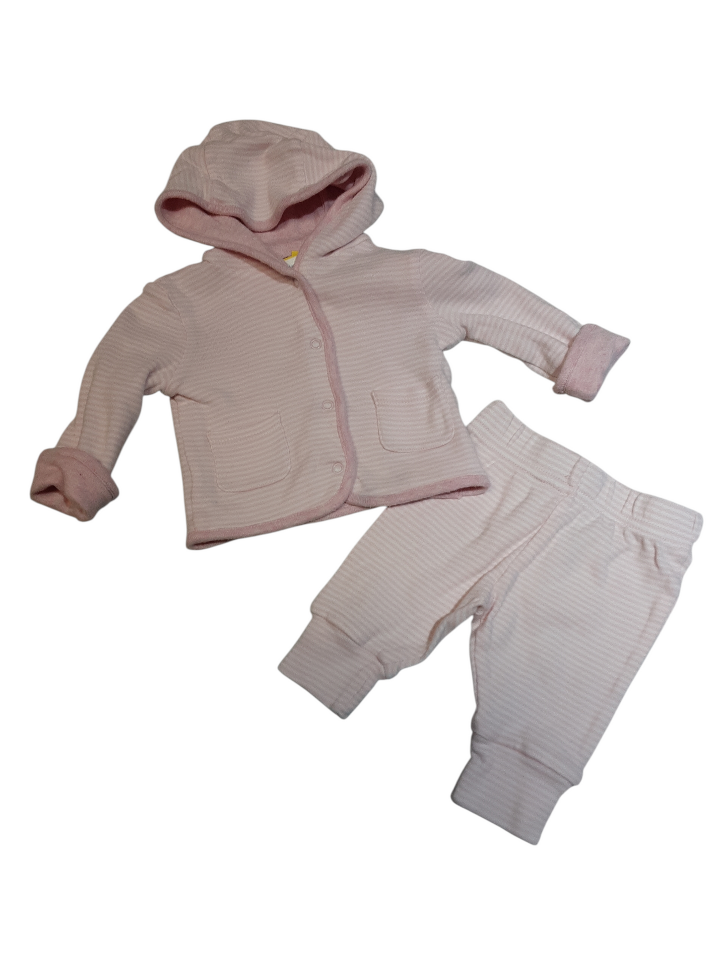 2 pc pink striped set size newborn