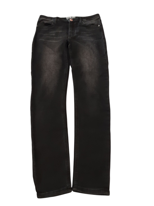 Dark black soft denim with a charcoal fading size 12