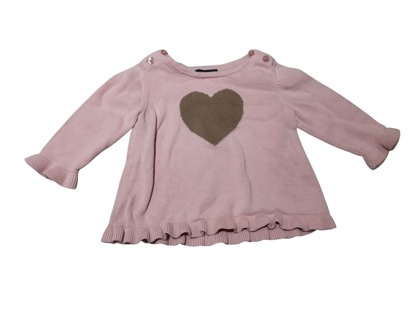 Pink Heart Sweater, size 3-6m