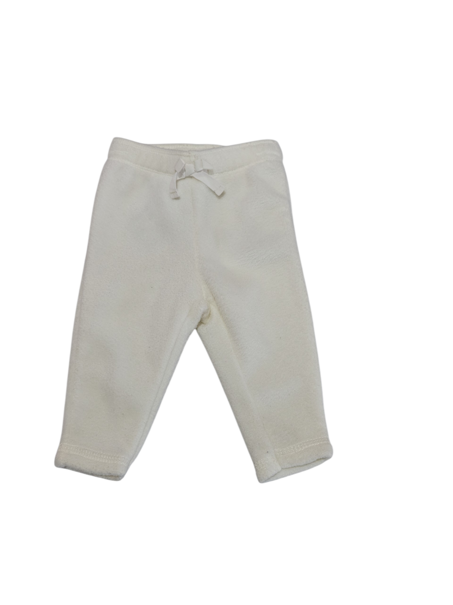 Cream fleece pants 0-3m