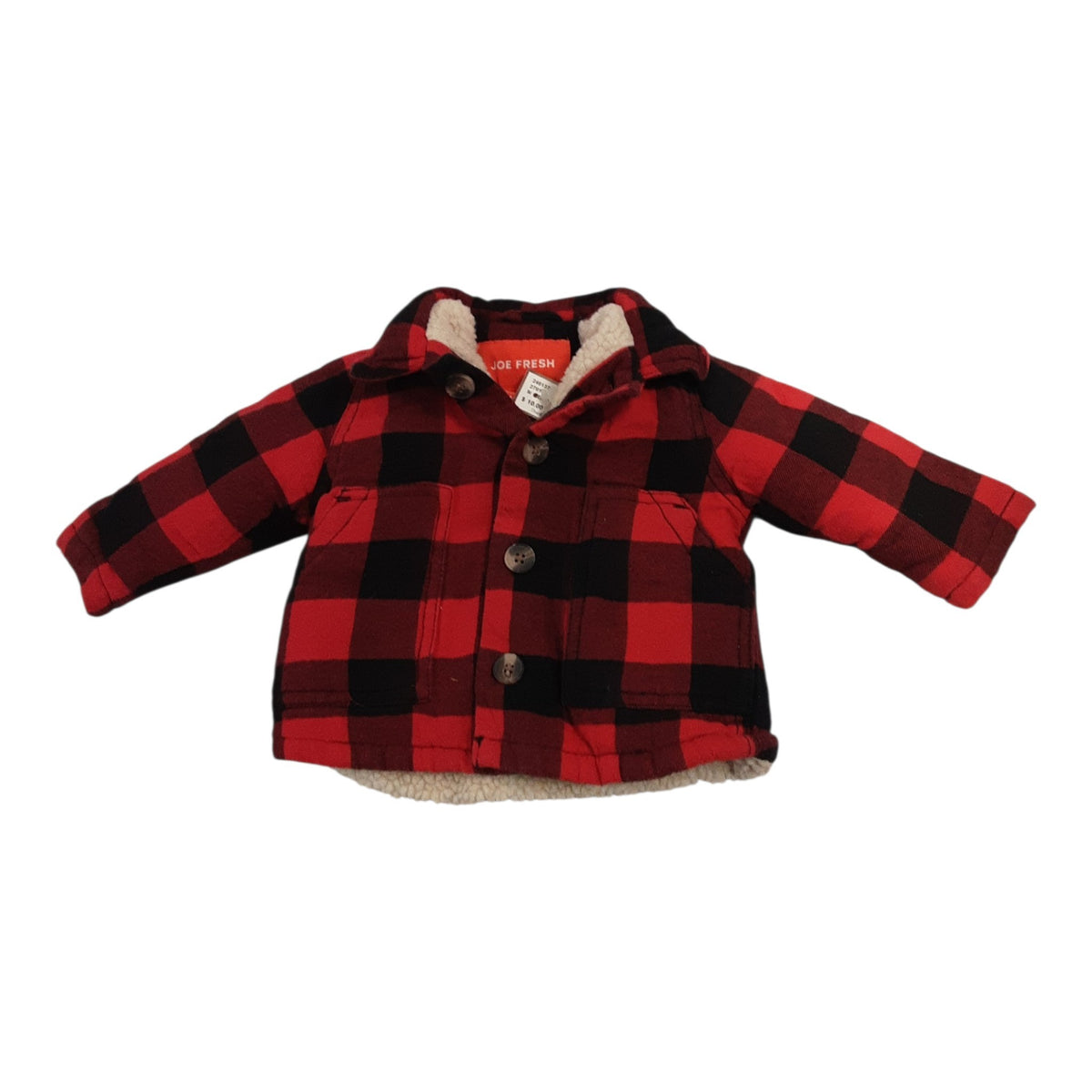 Fleece lined plaid 3-6m
