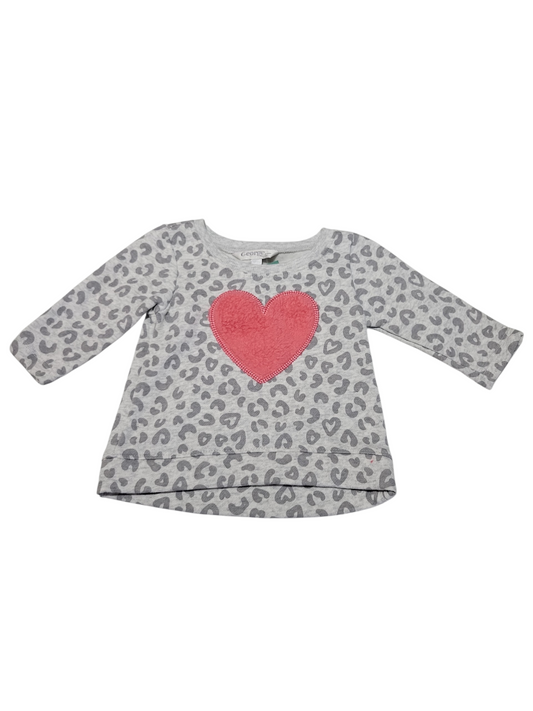 Lovely leopard top 3-6m