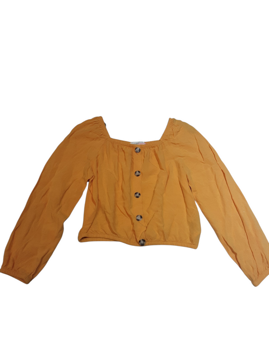 Golden yellow cropped style blouse size 9-10 yrs