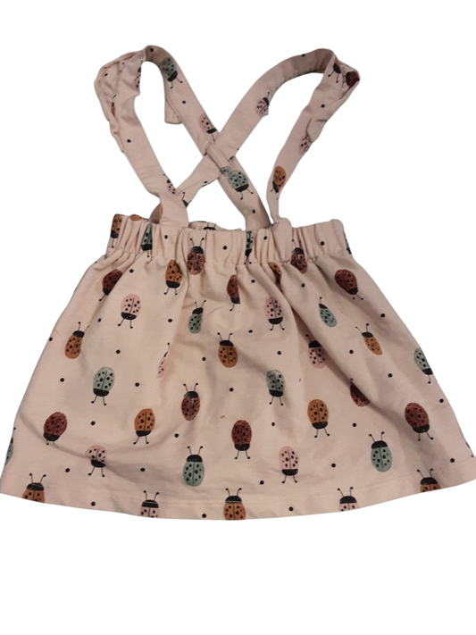 Lady bug skirt with crisscross shoulder straps size 3