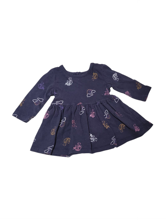 Unicorns & rainbows dress 0-3m