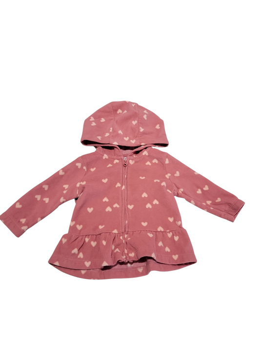 Fleece hearts sweater 3-6m