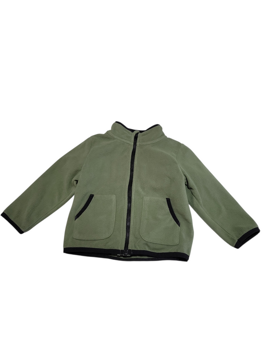 Sage green fleece zip up 12-18m