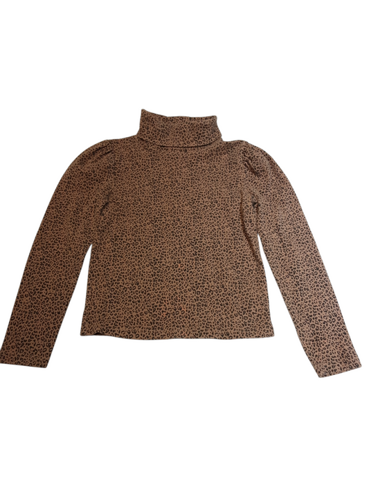Animal print turtleneck top size m 8
