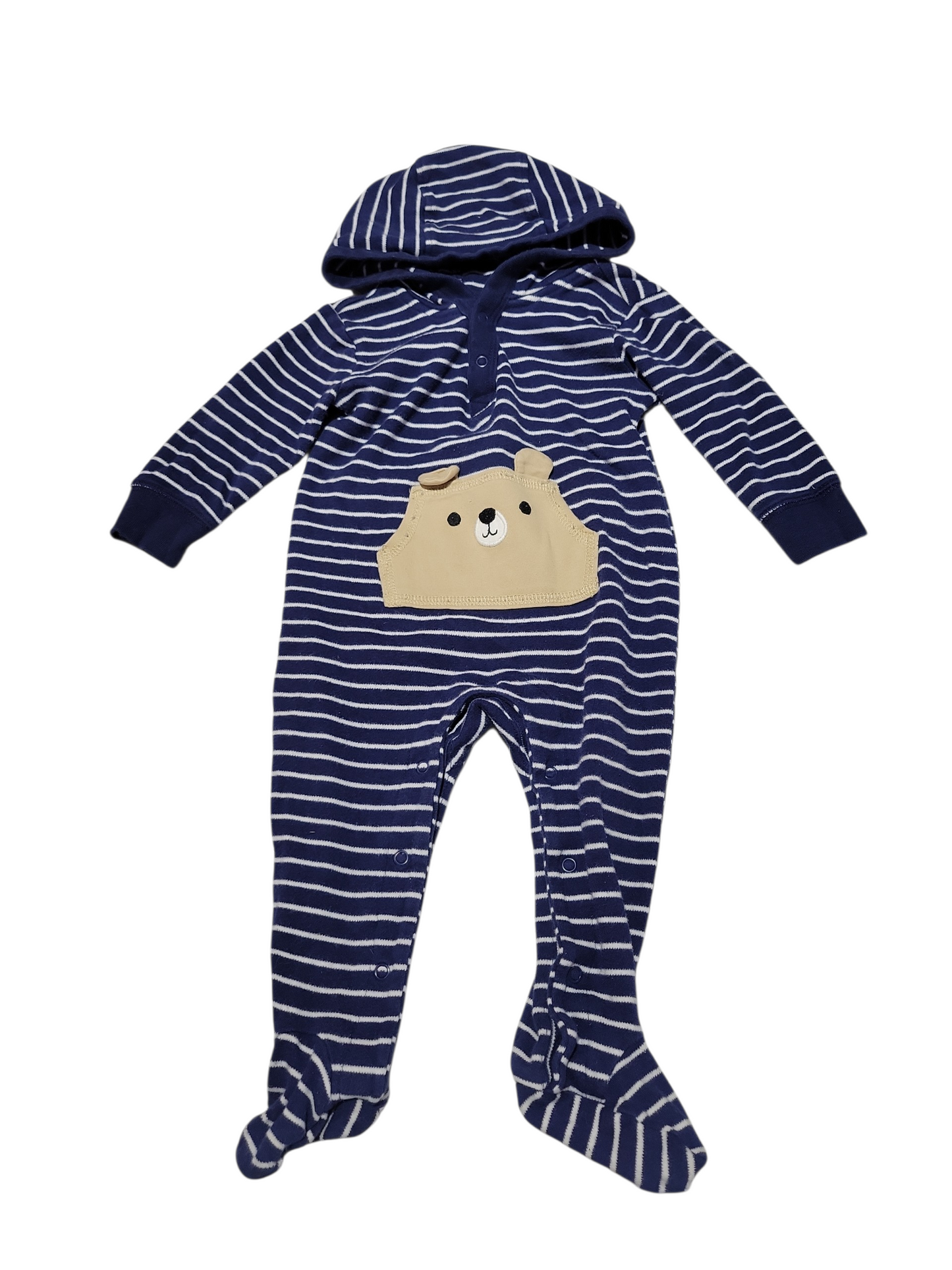 Striped bear 1 piece outfit 6-9m