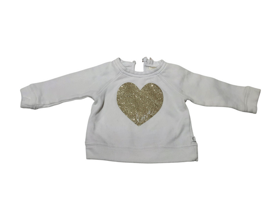 Gold Heart Sweater, size 6m