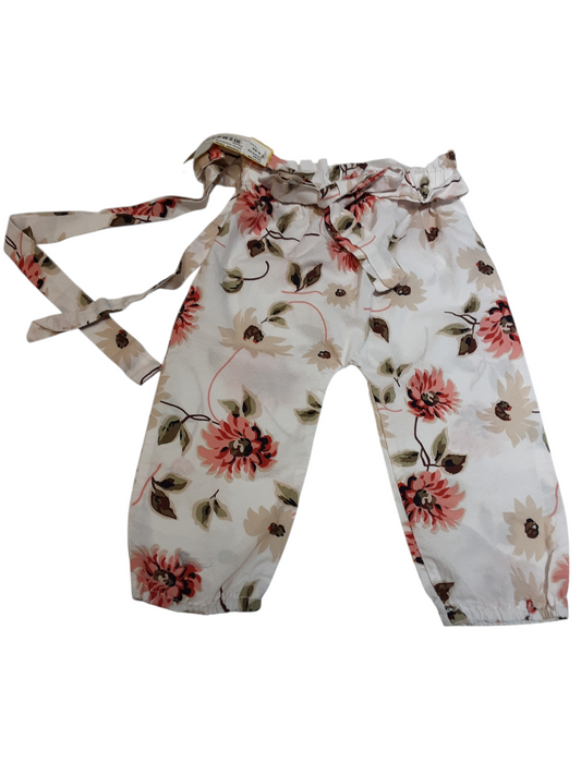 Floral pants with tie bow size 6months