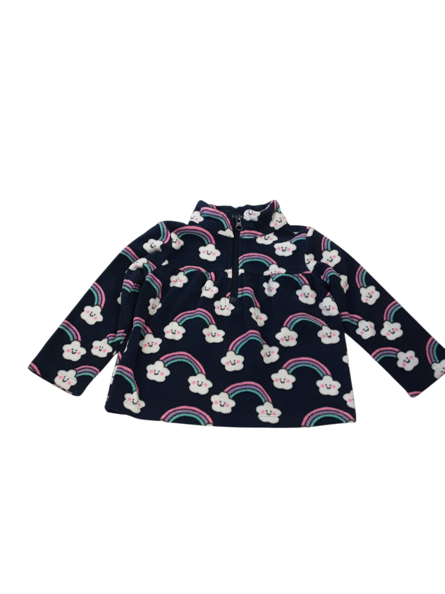 1/2 zip rainbow fleece size 18-24months