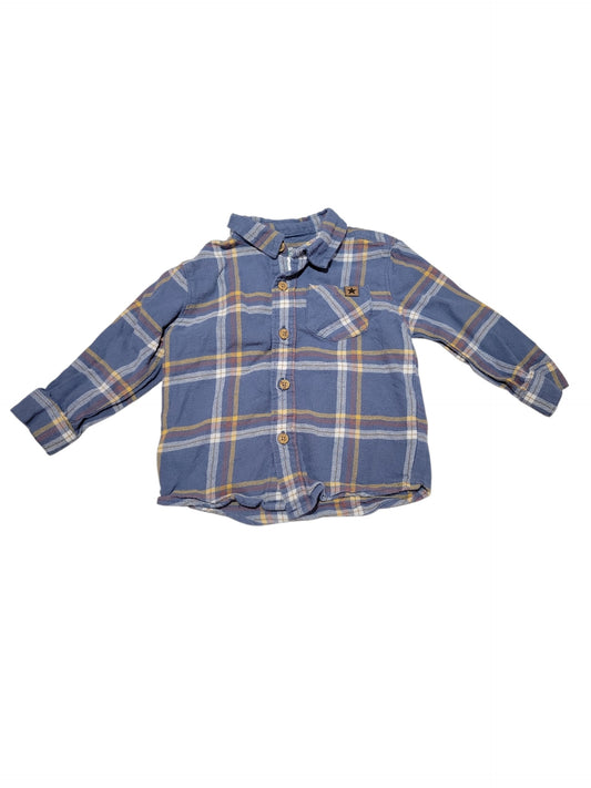 Blue flannel shirt 12-18m