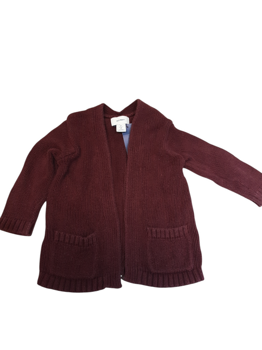 Wine cardigan with front pockets size 2