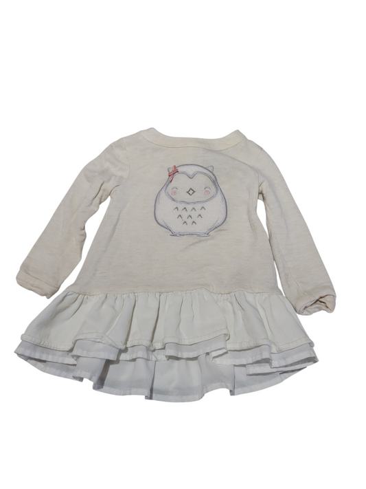 Owl top with ruffles 12m