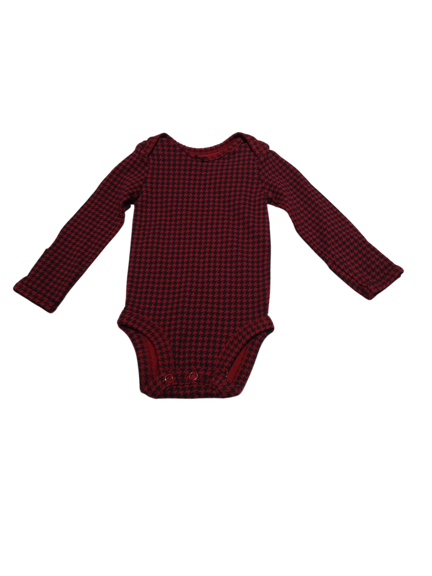Red Herringbone Onesie, size NB
