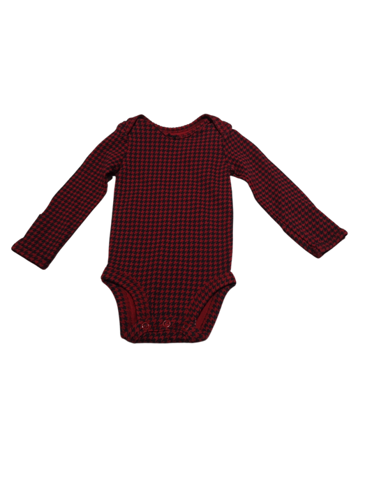 Red Herringbone Onesie, size NB