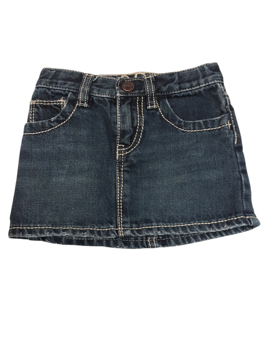 Denim skirt with adjustable waistband,  size 4