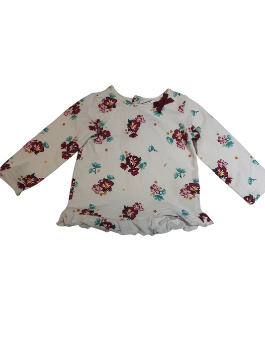 Floral top with 2 back snaps size 12months