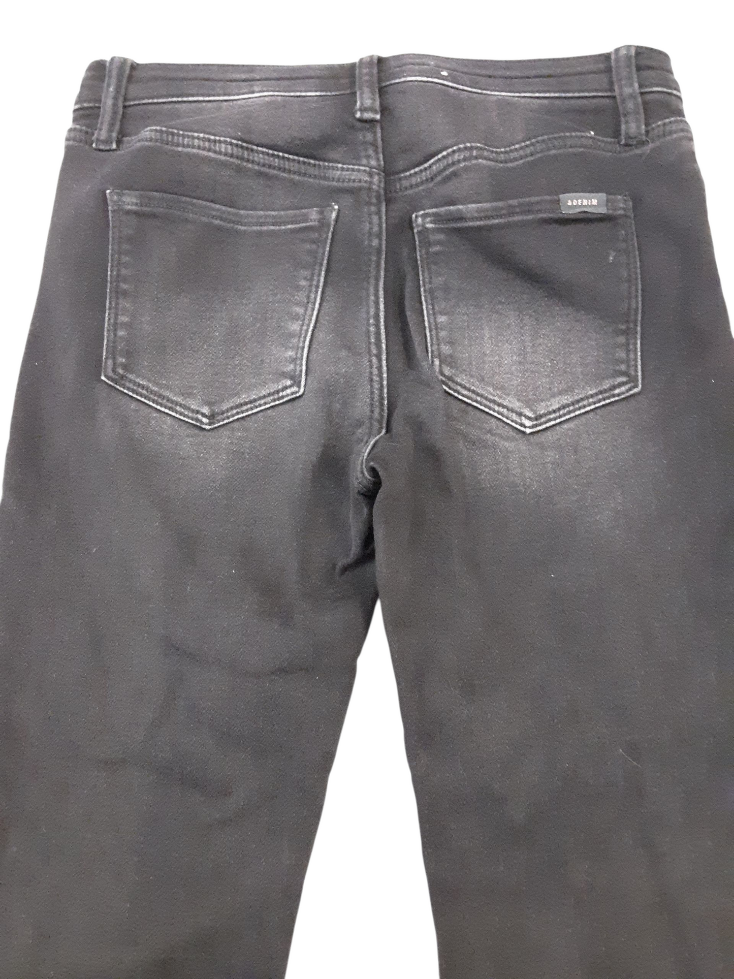Dark black soft denim with a charcoal fading size 12