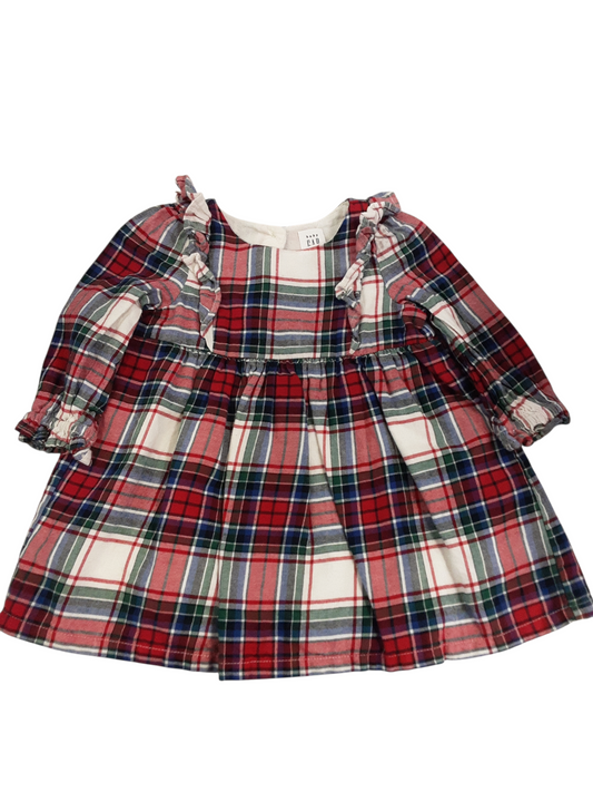 Pretty in Plaid Lined Cotton Dress size 6-12m