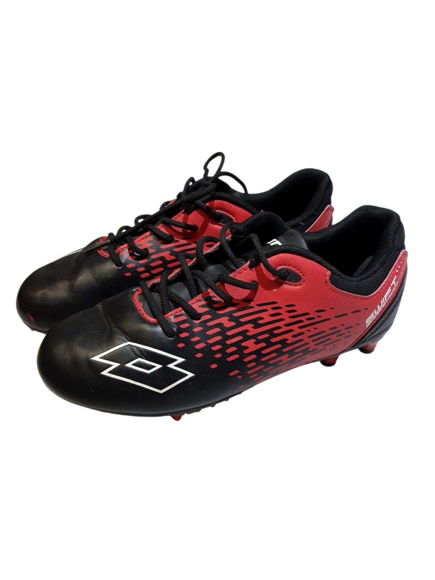 Black red & white soccer cleats size 4 youth