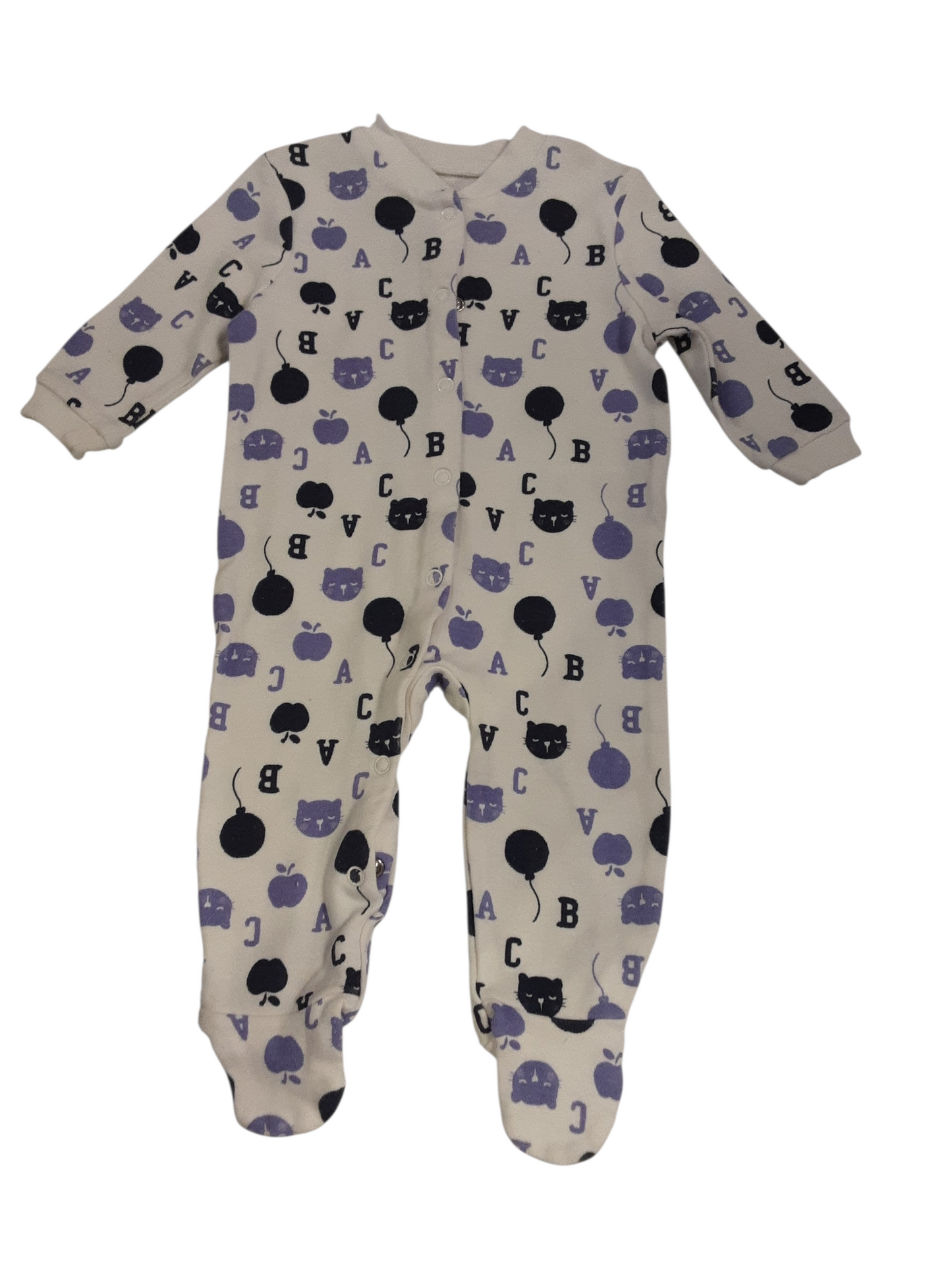 ABC black cat sleeper size 3-6months