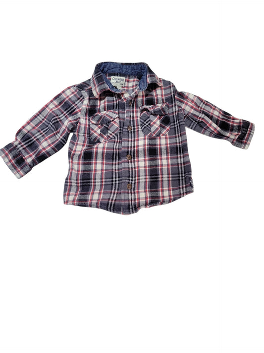 Red and Grey flannel shirt 18m