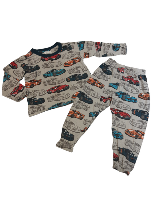 2 pc Cotton Racecar Pajamas size 3-4