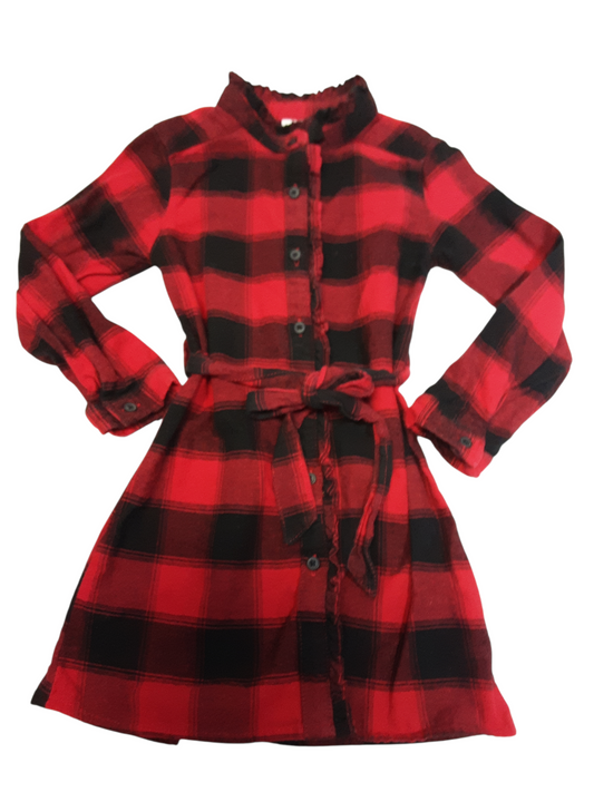 Ruffled Button Front Shirt Dress size 4-5