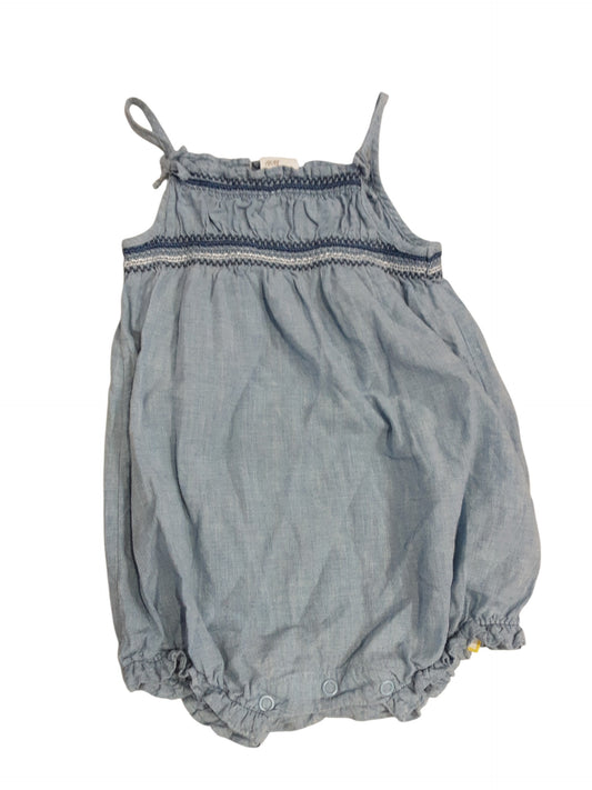 Smocked chambray summer romper size 4-6m