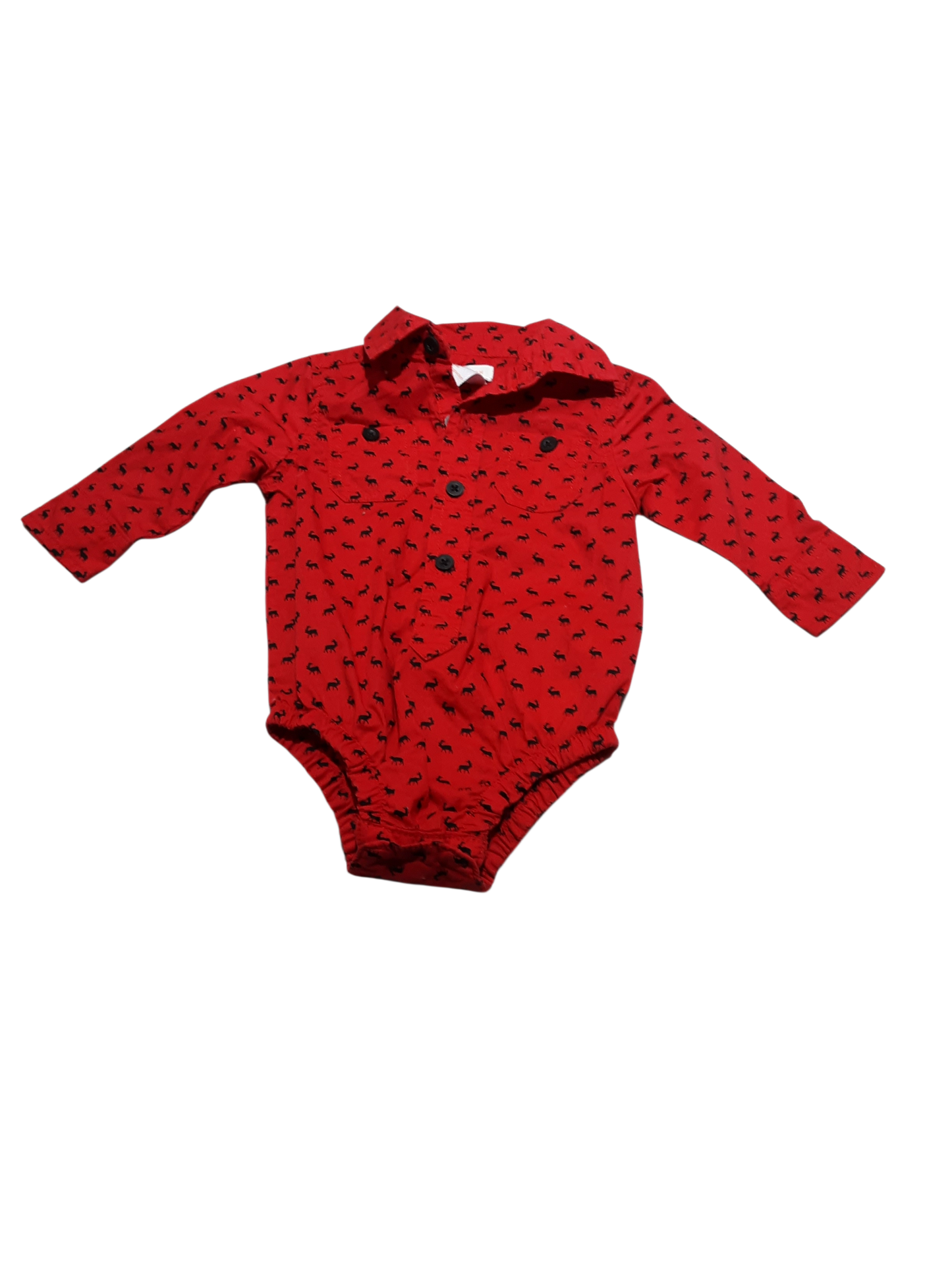 Reindeer Button up Onesie, size 3-6m