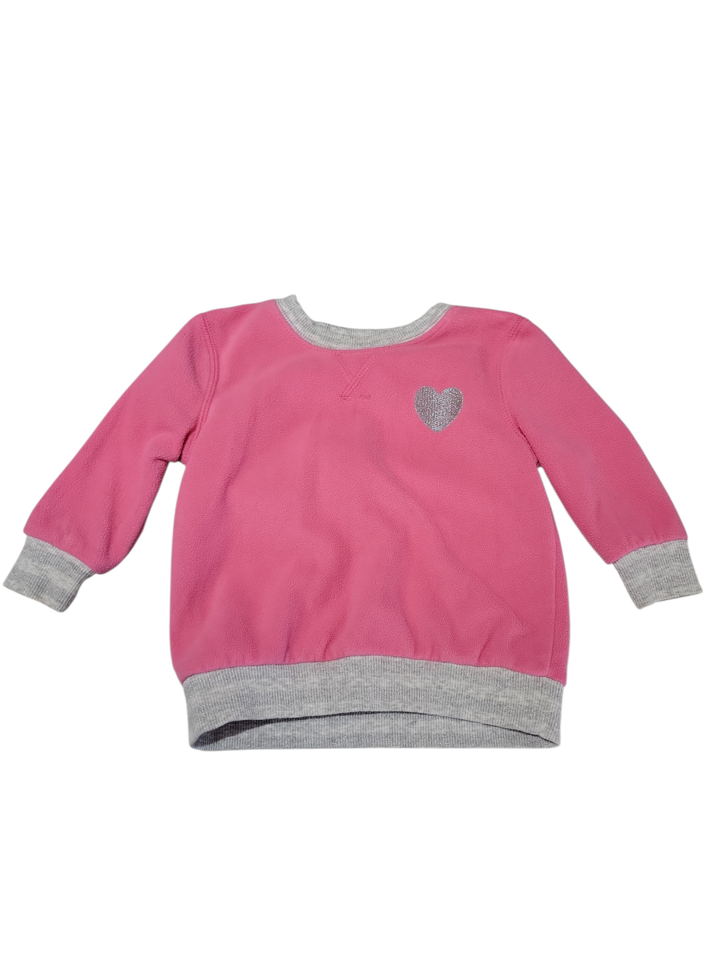 Fleece sweater with heart 6-12m