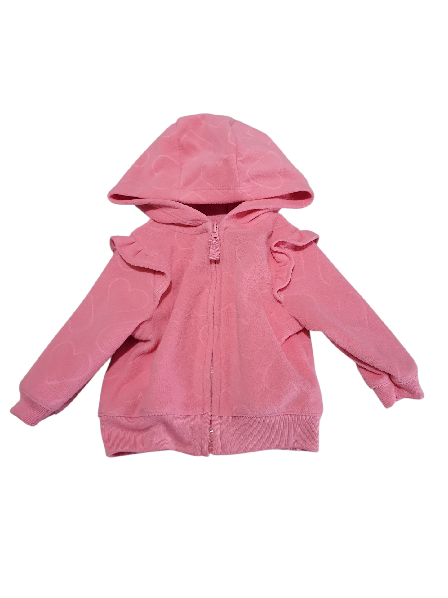 Pink fleece hearts sweater 3m
