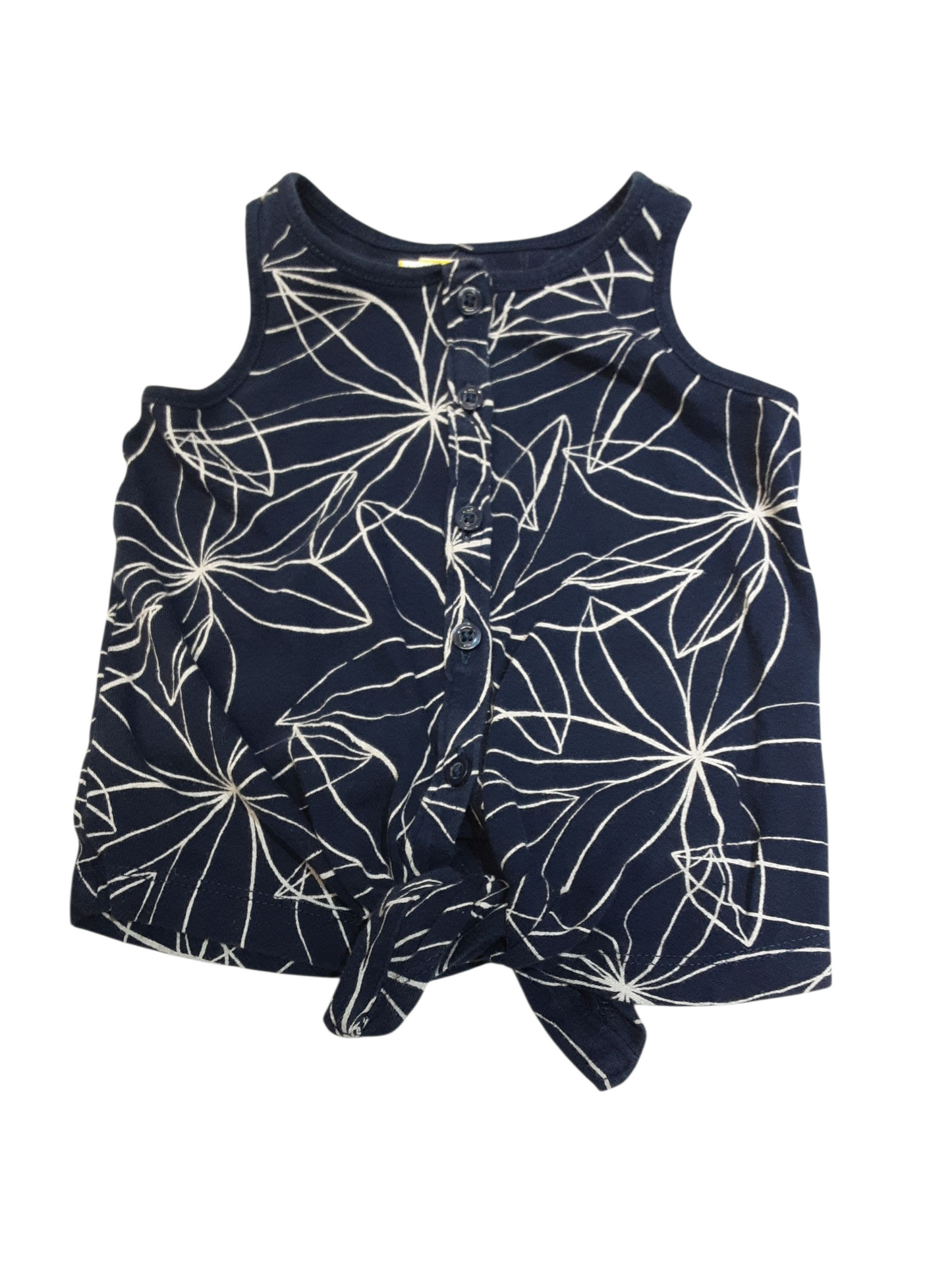 Navy white front tie top size size 18-24months
