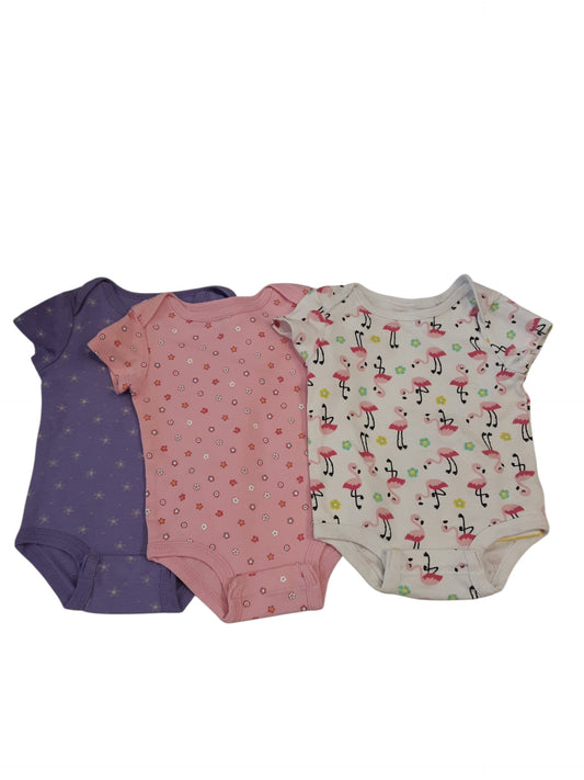 3 pk Pink Flamingo Onsies size 3months